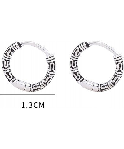 Dollandd Vintage Hoop Earrings Round Small Hoop Earring Antique Lightweight Balinese Earring for Men Women $3.28 Earrings