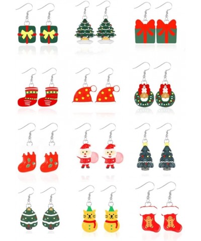 Christmas Earrings Holiday Earrings for Women Bulk Christmas Jewelry for Teen Girls Gift Christmas Bow Bell Tree Snowman Sant...