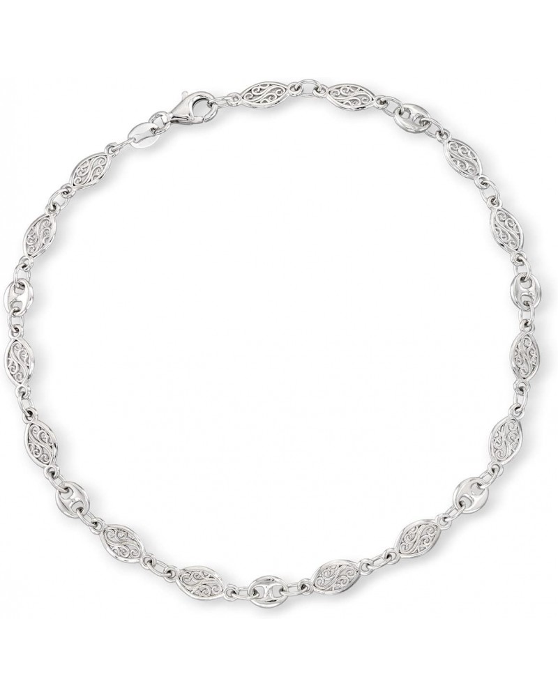 Sterling Silver Navette-Style Openwork Anklet. 10 inches $40.70 Anklets