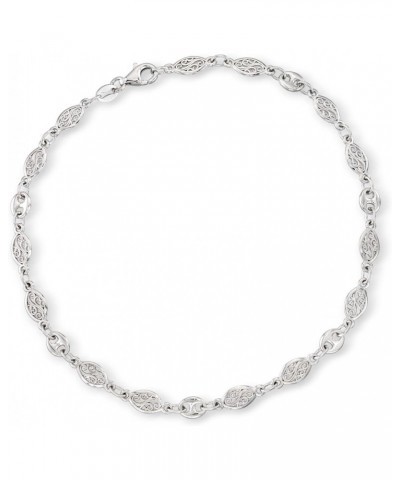 Sterling Silver Navette-Style Openwork Anklet. 10 inches $40.70 Anklets