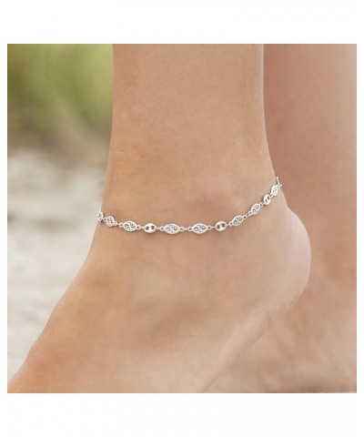 Sterling Silver Navette-Style Openwork Anklet. 10 inches $40.70 Anklets