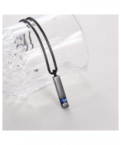 Crystal Cremation Urn Jewelry Cube Memorial Ashes Necklace Pendant Keepsake- Gun Birthstone Serise Dark Blue $15.09 Necklaces