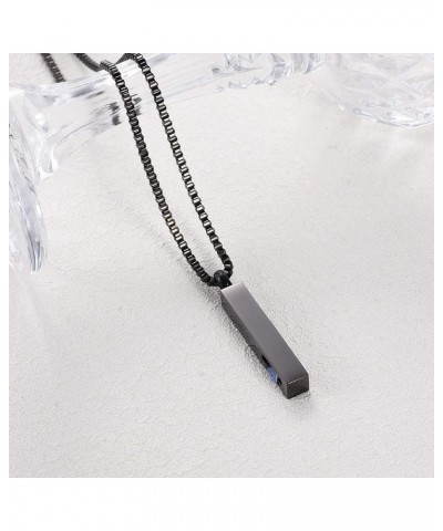 Crystal Cremation Urn Jewelry Cube Memorial Ashes Necklace Pendant Keepsake- Gun Birthstone Serise Dark Blue $15.09 Necklaces