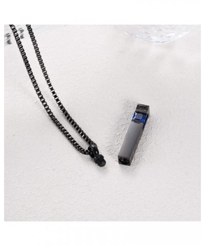 Crystal Cremation Urn Jewelry Cube Memorial Ashes Necklace Pendant Keepsake- Gun Birthstone Serise Dark Blue $15.09 Necklaces