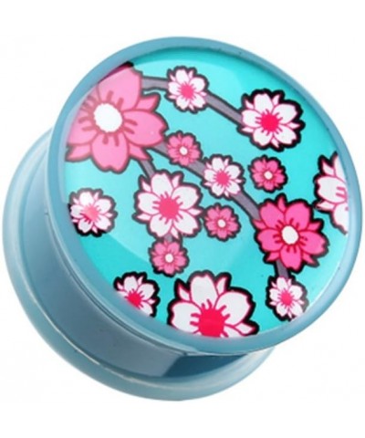 Adorable Sakura Cherry Blossom Single Flared WildKlass Ear Gauge Plug (Sold as Pairs) 3/4" (19mm) $11.96 Body Jewelry