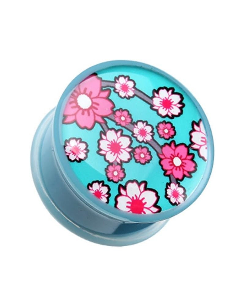 Adorable Sakura Cherry Blossom Single Flared WildKlass Ear Gauge Plug (Sold as Pairs) 3/4" (19mm) $11.96 Body Jewelry