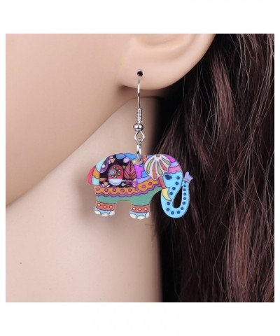 Acrylic Africa Jungle Elephant Drop Dangle Statement for Women kids Earrings Jewelry Charms Gifts Floral $7.53 Earrings