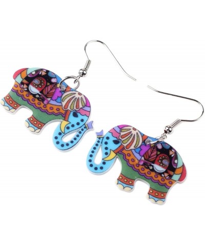 Acrylic Africa Jungle Elephant Drop Dangle Statement for Women kids Earrings Jewelry Charms Gifts Floral $7.53 Earrings