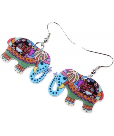 Acrylic Africa Jungle Elephant Drop Dangle Statement for Women kids Earrings Jewelry Charms Gifts Floral $7.53 Earrings