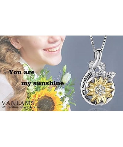 Sunflower Necklace for Women, Love Heart Pendant Necklace You Are My Sunshine Jewelry, Mothers Day Gifts Necklaces Gifts for ...