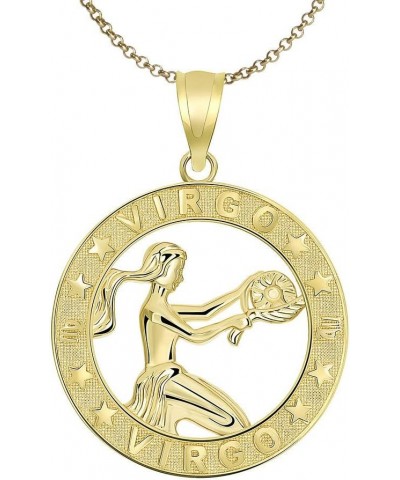 14k Yellow Gold Zodiac Sun Sign Symbol Pendant With Chain 18.0 Inches Virgo $117.59 Necklaces