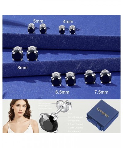 925 Sterling Silver Round Brilliant Cut & Princess Cut Cubic Zirconia Stud Earrings for Women Men Hypoallergenic Silver Post ...