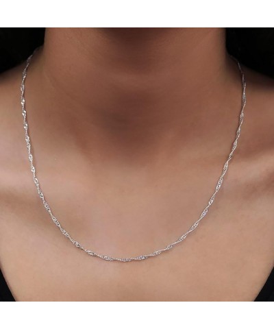 Dainty Gold Chain Necklaces for Women,Silver Chain Necklace,18K Gold|925 Silver Plated Figaro Chain,Singapore Chain,Satellite...