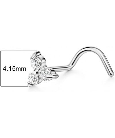 20g 316L Surgical Steel Nose Screws for Women Men Triple CZ $8.95 Body Jewelry