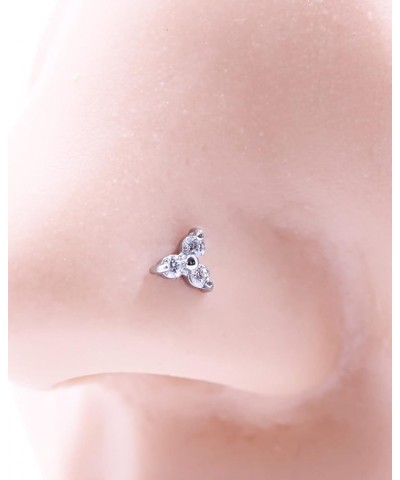 20g 316L Surgical Steel Nose Screws for Women Men Triple CZ $8.95 Body Jewelry