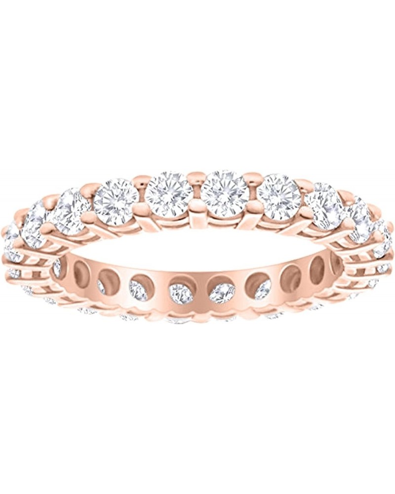 3 Carat (ctw) 14K White Gold Round Diamond Ladies Eternity Wedding Anniversary Stackable Ring Band Value Collection Rose Gold...