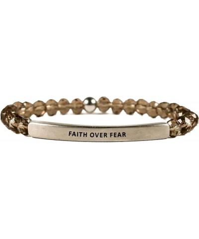 Hope Collection Unisex Stretchable Bracelets (FAITH OVER FEAR) Black Diamond Medium (7.1-8 inches) $17.97 Others