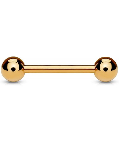 14G-16G Rose Gold IP Plated Surgical Steel Piercing Barbell *+FREE BOGO* Barbell 14GA: 38mm Length, 5mm Balls $10.19 Body Jew...