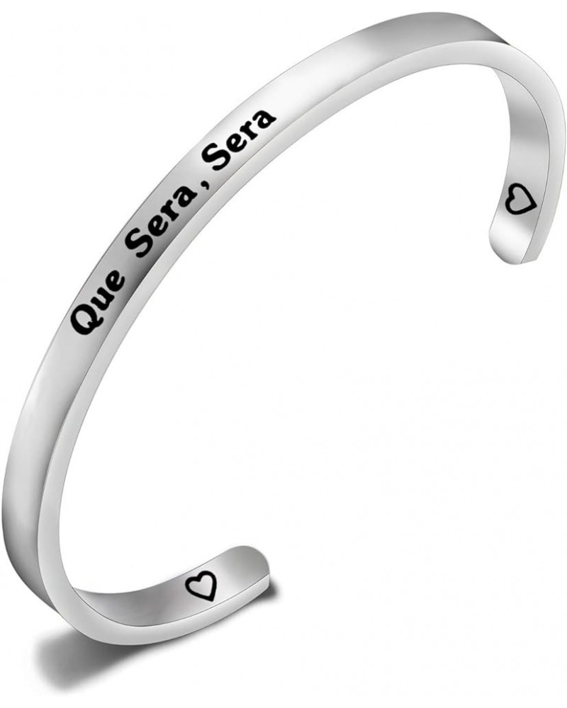 Que Sera Sera Inspiration Bracelet French Phrase Motivational Gift Hanukkah Gift for Mom, Sister, Best Friend, Girlfriend Que...