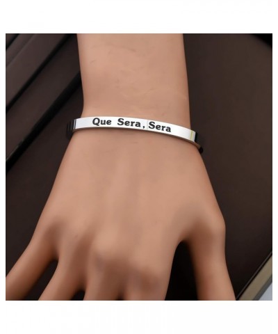 Que Sera Sera Inspiration Bracelet French Phrase Motivational Gift Hanukkah Gift for Mom, Sister, Best Friend, Girlfriend Que...