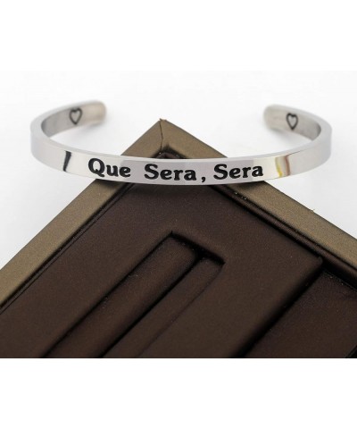 Que Sera Sera Inspiration Bracelet French Phrase Motivational Gift Hanukkah Gift for Mom, Sister, Best Friend, Girlfriend Que...