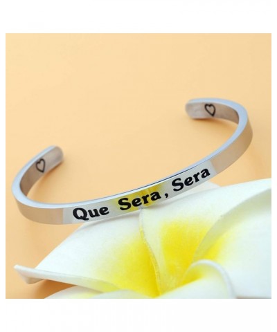 Que Sera Sera Inspiration Bracelet French Phrase Motivational Gift Hanukkah Gift for Mom, Sister, Best Friend, Girlfriend Que...