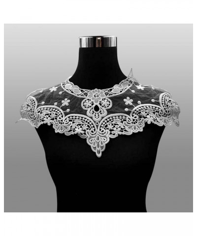 Hollow Out Lace Fake Collar Flower Embroidery Detachable Fake Collar DIY Lace Applique for Women Beige $4.54 Necklaces