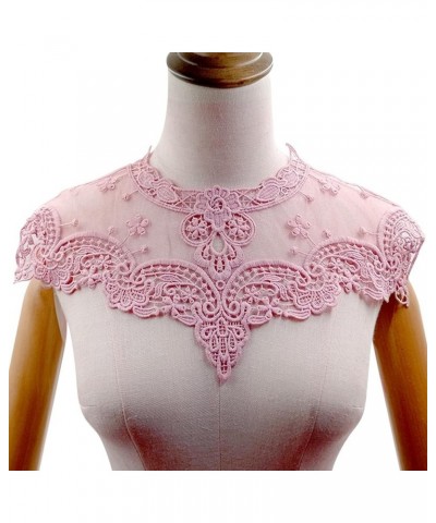 Hollow Out Lace Fake Collar Flower Embroidery Detachable Fake Collar DIY Lace Applique for Women Beige $4.54 Necklaces