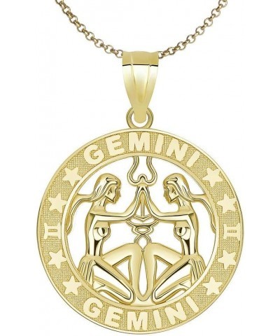 14k Yellow Gold Zodiac Sun Sign Symbol Pendant With Chain 16.0 Inches Gemini $117.59 Necklaces