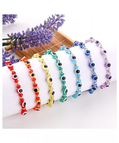 Handmade Evil Eye Bracelets Colorful Evil Eye Beads Charm Adjustable Braided Bracelet Lucky Protection Jewelry for Women Men ...