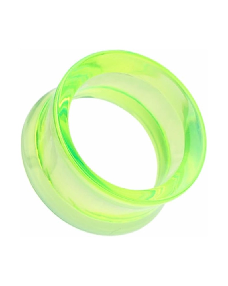 Basic Acrylic Double Flared Ear Gauge WildKlass Tunnel Plug (Sold as Pairs) 15/32" (12mm) Green $9.68 Body Jewelry