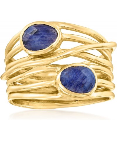 Gemstone Highway Ring in 18kt Gold Over Sterling Sapphire $44.76 Rings