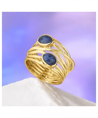 Gemstone Highway Ring in 18kt Gold Over Sterling Sapphire $44.76 Rings