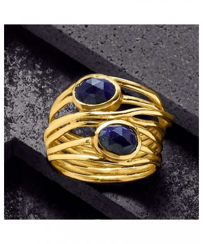 Gemstone Highway Ring in 18kt Gold Over Sterling Sapphire $44.76 Rings