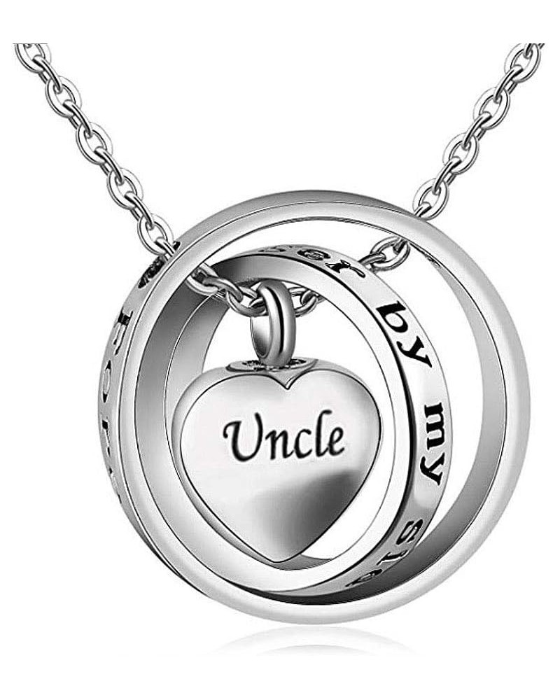 Stainless Steel Necklaces No Longer by My Side,Forever in My Heart Carved Locket Cremation Urn Necklace Ashes Memorial Jewelr...