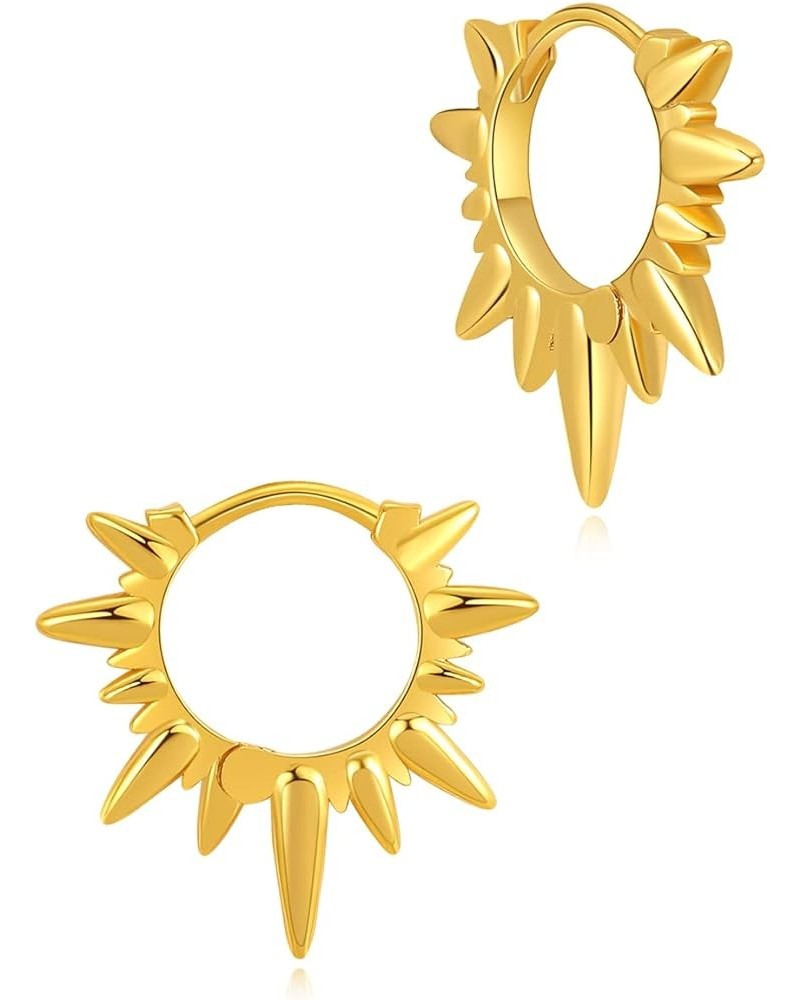 Huggie Earrings for Women Gold Hoop 18K Gold Filled Small Simple Delicate Hypoallergenic Ear Jewelry Spike $9.00 Earrings