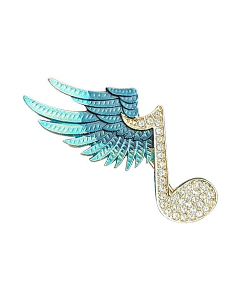 CZ Wing Music Note Brooch Pin for Women Girls Gold Plated Cubic Zirconia Cute Lapel Pins Dainty Ornament Dress Accessories Bi...