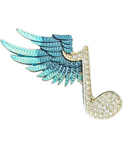 CZ Wing Music Note Brooch Pin for Women Girls Gold Plated Cubic Zirconia Cute Lapel Pins Dainty Ornament Dress Accessories Bi...