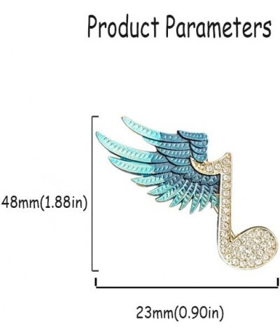 CZ Wing Music Note Brooch Pin for Women Girls Gold Plated Cubic Zirconia Cute Lapel Pins Dainty Ornament Dress Accessories Bi...