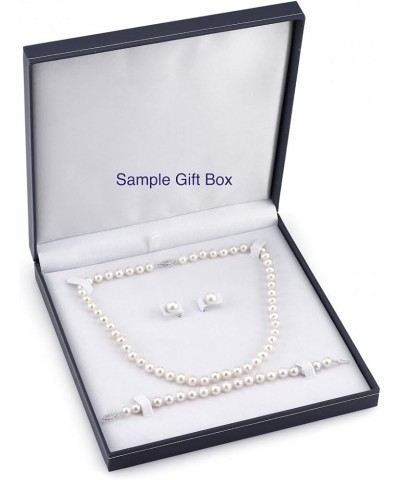 14K Gold 7.5-8mm Round White Akoya Cultured Pearl Necklace, Bracelet & Earrings Set for Women 17.0 Inches Yellow Gold $596.14...