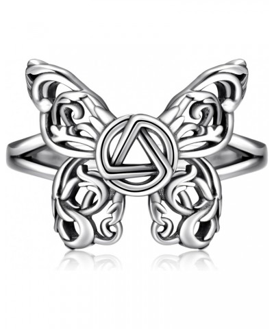 Alcoholics Anonymous Butterfly Adjustable Rings Sterling Silver One day at a time Sobriety Gifts for women AA Jewelry $16.19 ...