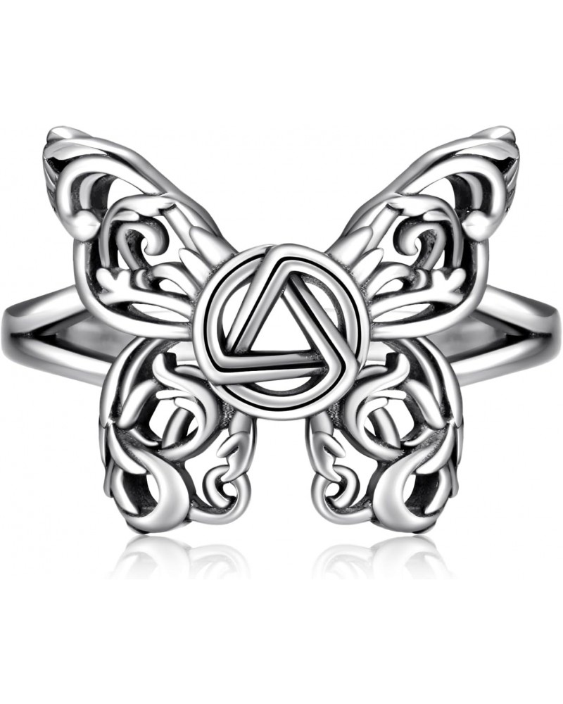 Alcoholics Anonymous Butterfly Adjustable Rings Sterling Silver One day at a time Sobriety Gifts for women AA Jewelry $16.19 ...