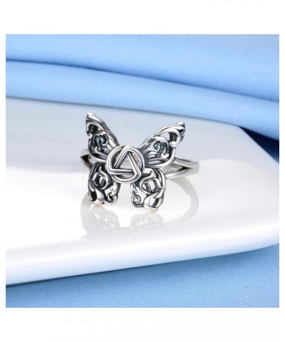 Alcoholics Anonymous Butterfly Adjustable Rings Sterling Silver One day at a time Sobriety Gifts for women AA Jewelry $16.19 ...