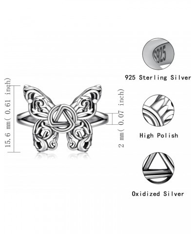 Alcoholics Anonymous Butterfly Adjustable Rings Sterling Silver One day at a time Sobriety Gifts for women AA Jewelry $16.19 ...