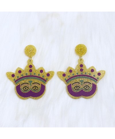 Mardi Gras Dangle Earrings Lightweight Resin Carnival Theme Mask Lips Hat Boots Modelling Earrings Vintage Acrylic MARDI GRAS...