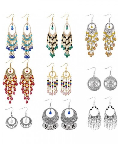 Long Beaded Tassel Dangle Earrings Chandelier Coin Dangle Earrings Vintage Jewelry Gifts for Women C $10.19 Earrings