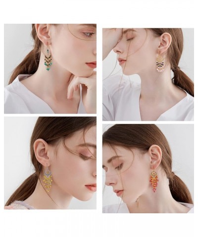 Long Beaded Tassel Dangle Earrings Chandelier Coin Dangle Earrings Vintage Jewelry Gifts for Women C $10.19 Earrings