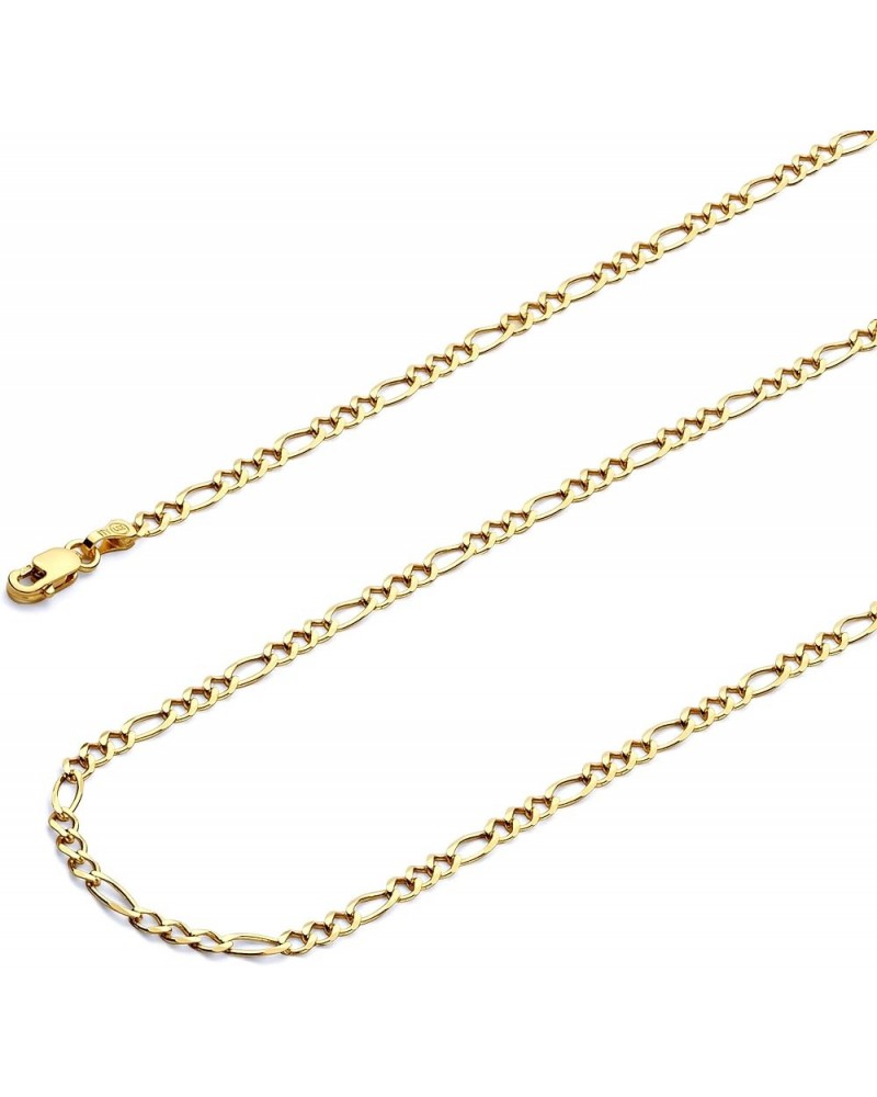 14K Solid Gold Figaro Chains (Select Options) 24 Inches Yellow Gold $221.40 Bracelets