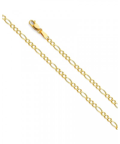 14K Solid Gold Figaro Chains (Select Options) 24 Inches Yellow Gold $221.40 Bracelets