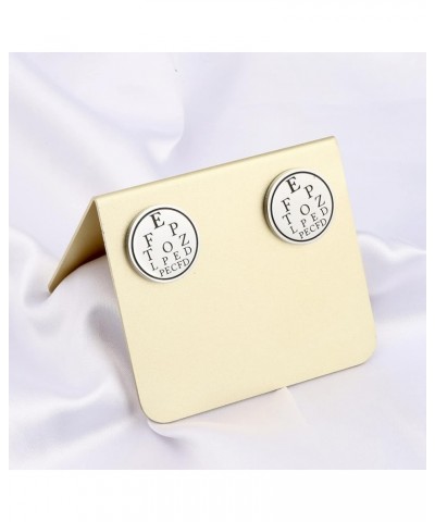 Optometrist Optician Eye Chart Earrings Eyechart Symbol Studs Earrings for Optician Eye Doctor Eye Chart Earrings $6.43 Earrings